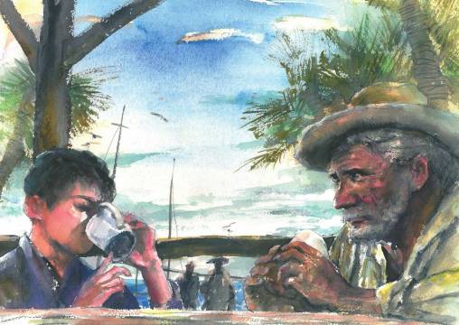 《老人與海》插圖